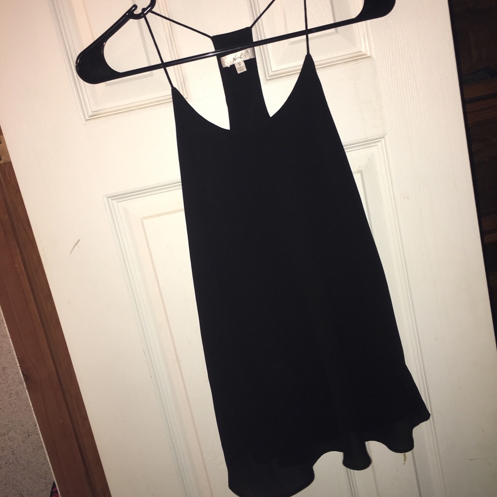 Noroh Black Spaghetti Strap sheer top.